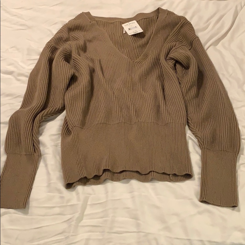 Free People taupe colored sweater